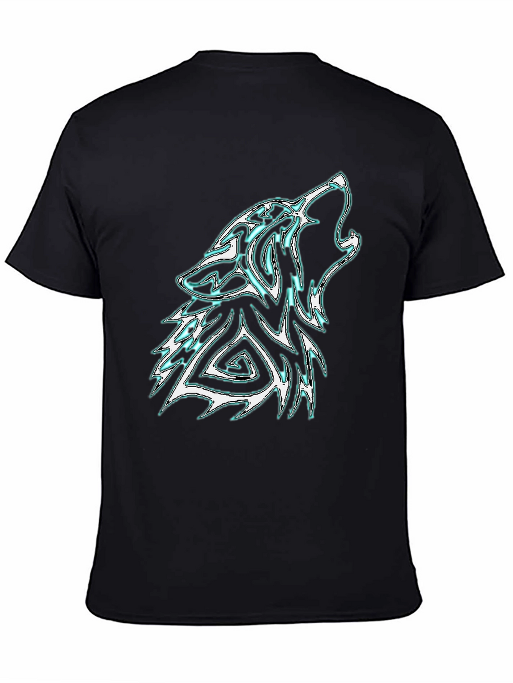 Mens Black Wolf Graphic Tee