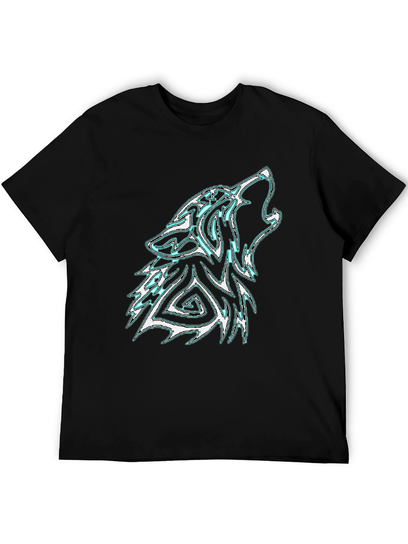 Mens Black Wolf Graphic Tee