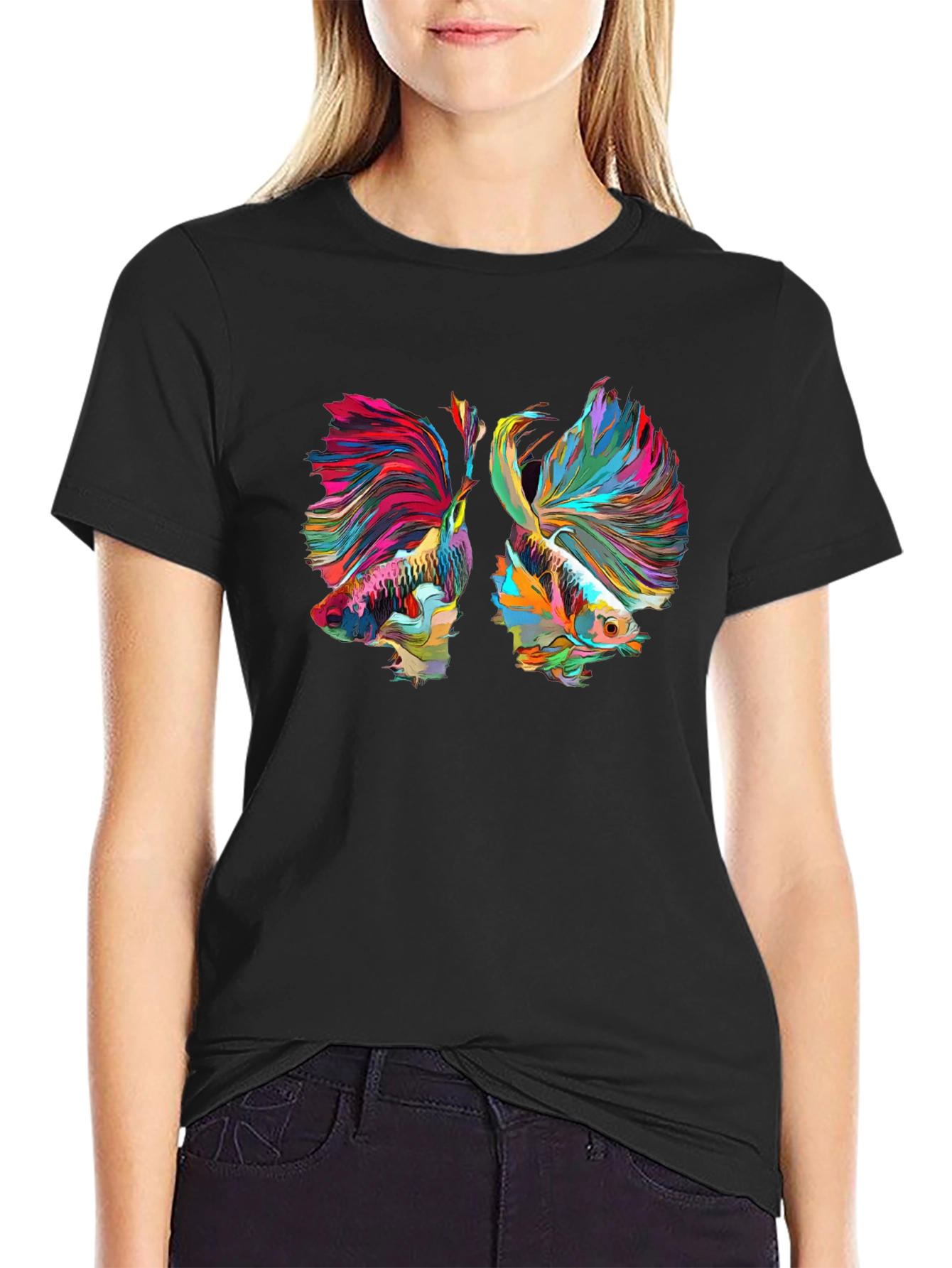 Betta Fish Graphic Tee - Vivid Colors Modern Design