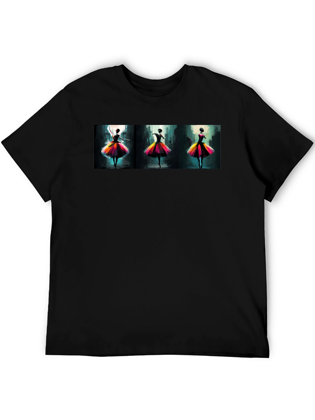 Dancing Ballerinas Graphic Black T-Shirt