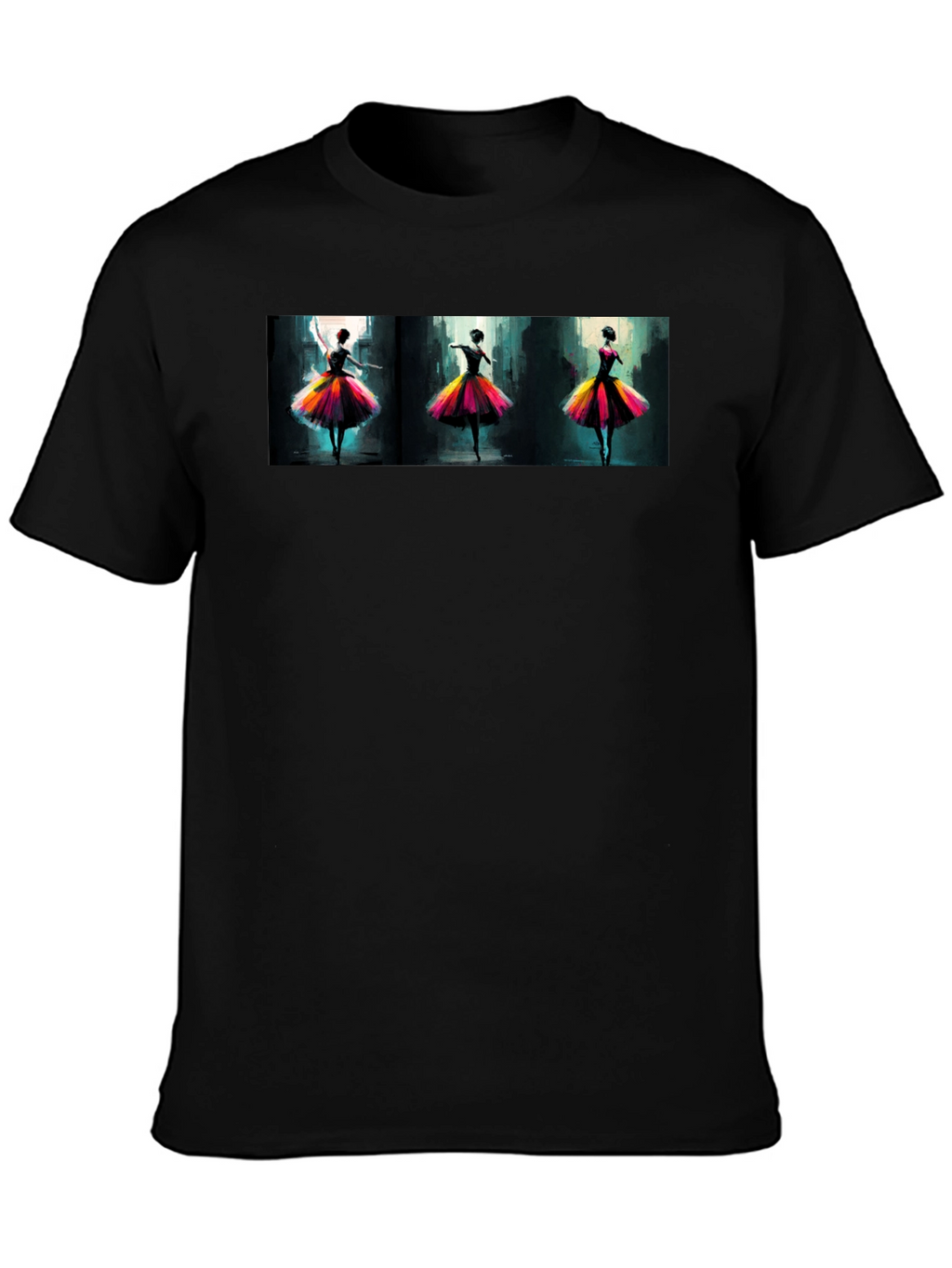 Dancing Ballerinas Graphic Black T-Shirt