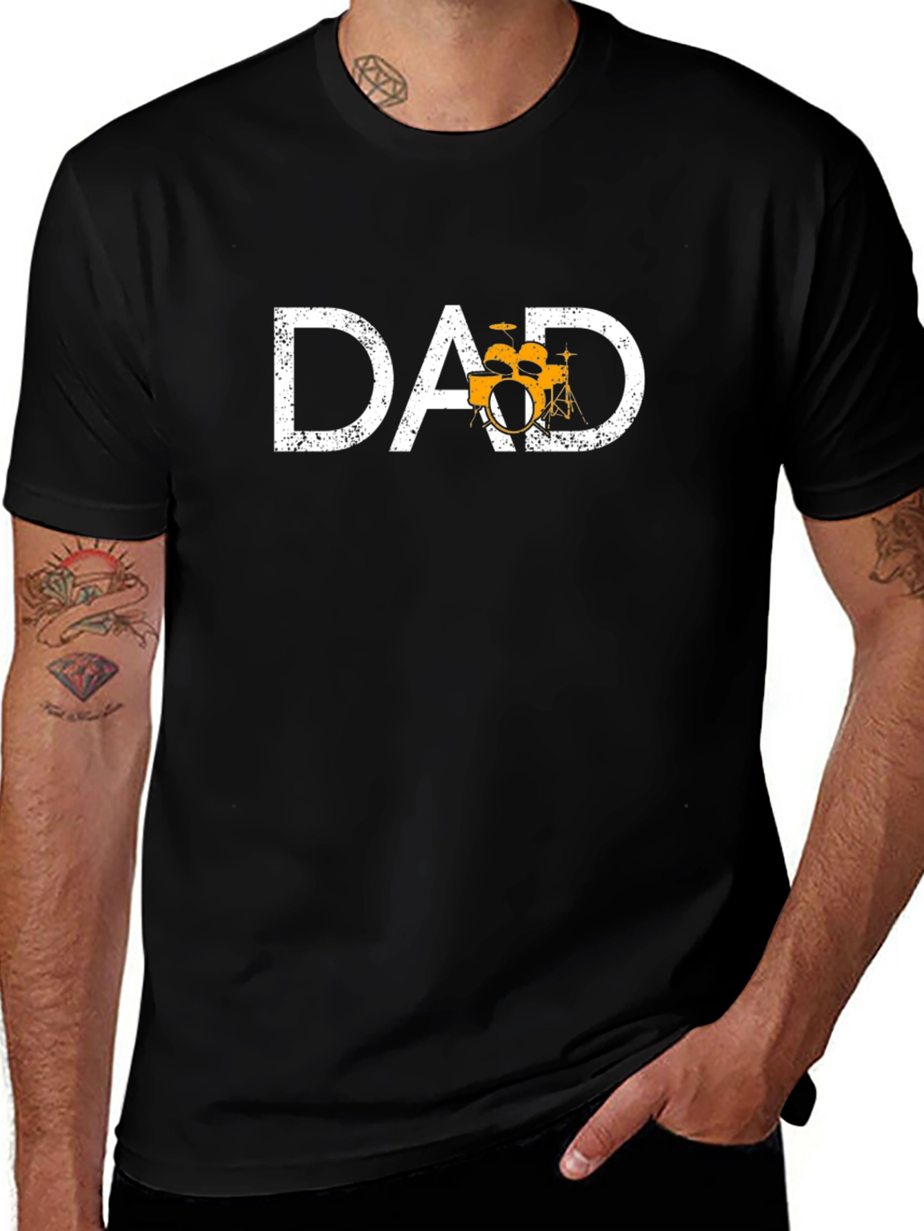 Dad Drum Set Graphic Tee - Musician Father T-Shirt