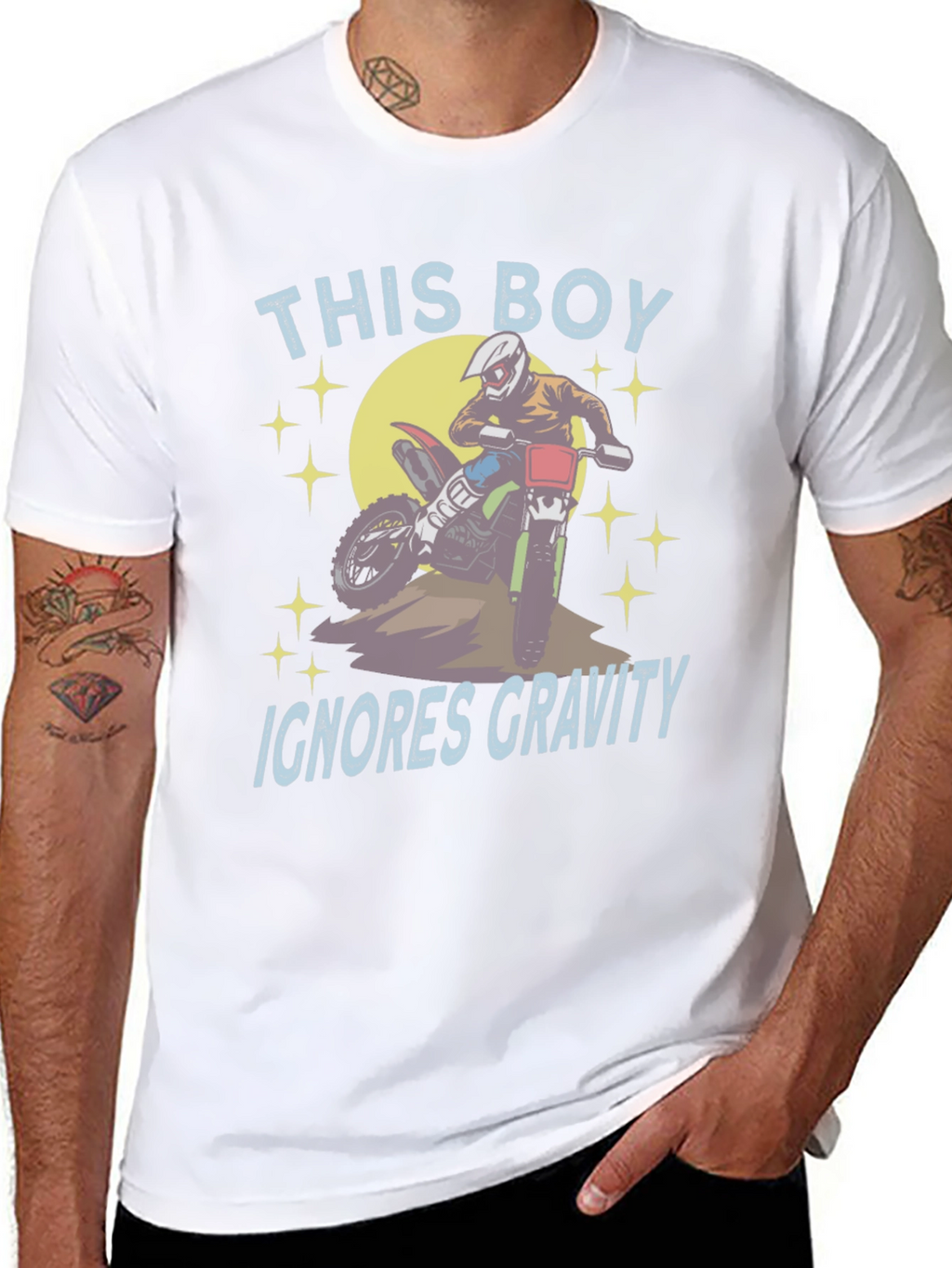This Boy Ignores Gravity T-Shirt - Motocross Design