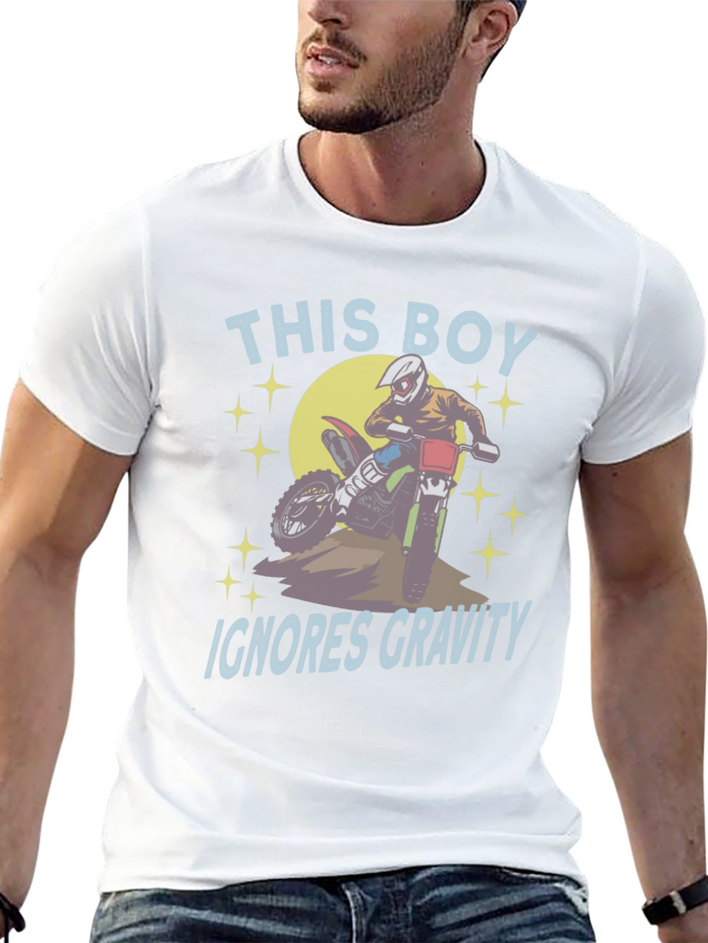 This Boy Ignores Gravity T-Shirt - Motocross Design