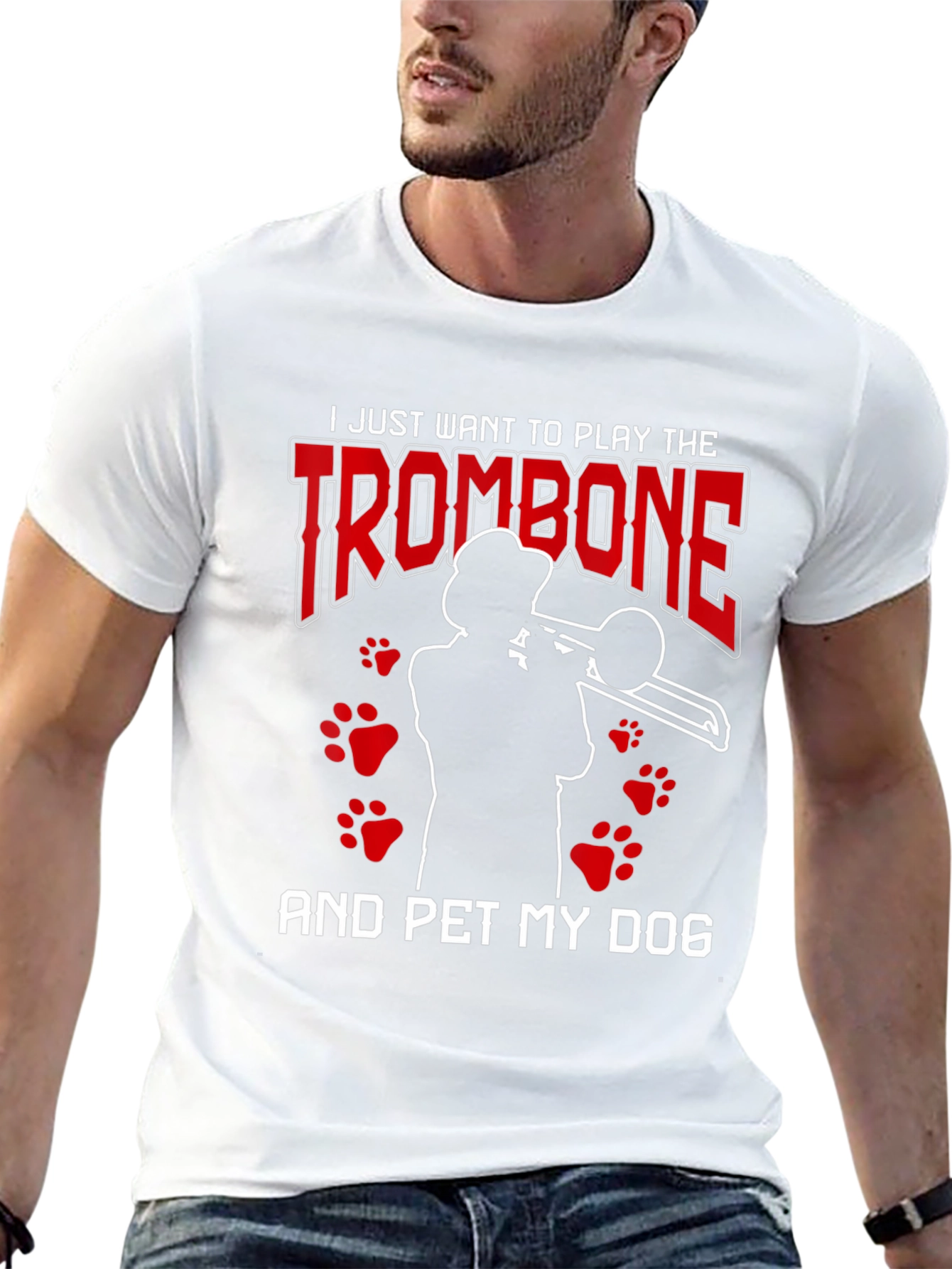 Trombone & Dog Lover Graphic Tee
