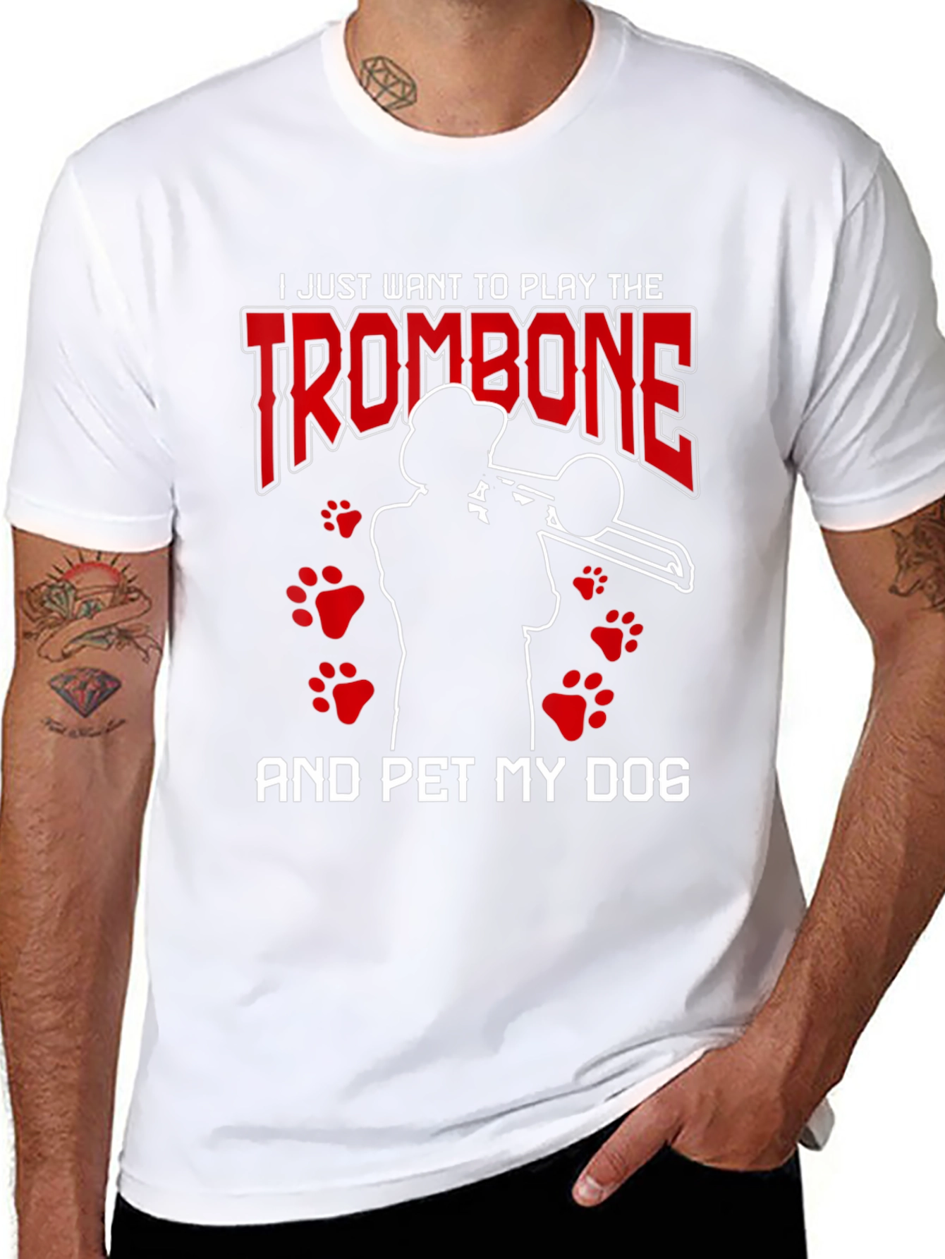 Trombone & Dog Lover Graphic Tee