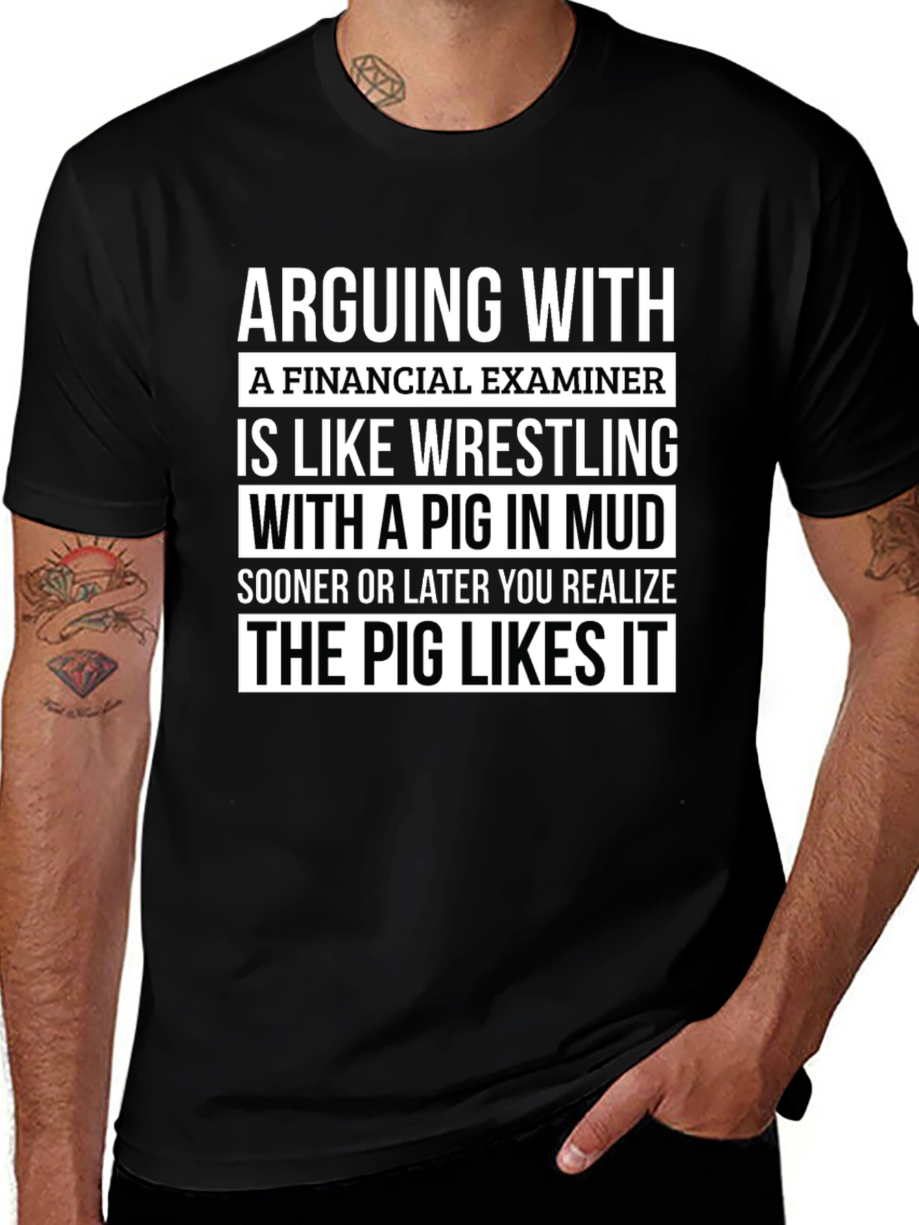 Financial Examiner Pig T-Shirt Funny Gift
