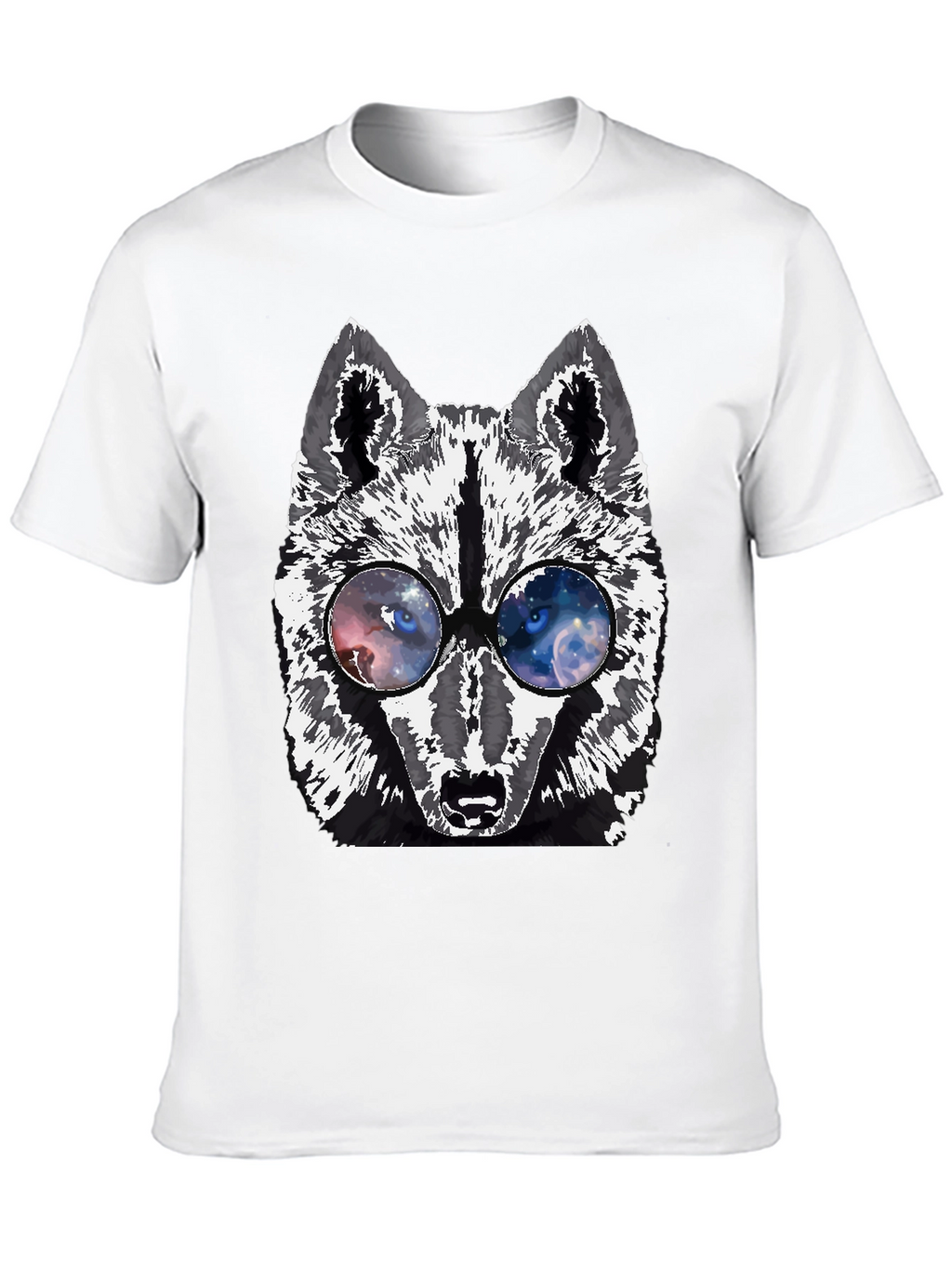 Wolf Galaxy Eyes Black T-Shirt
