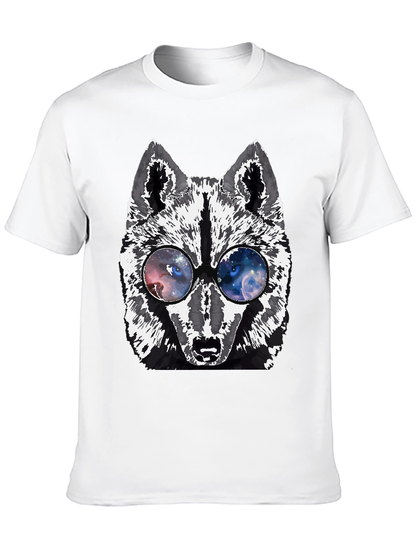 Wolf Galaxy Eyes Black T-Shirt