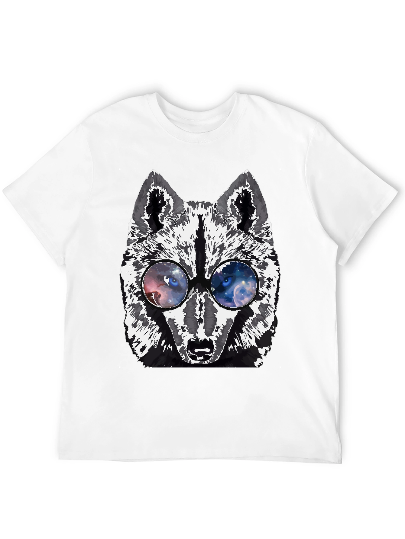 Wolf Galaxy Eyes Black T-Shirt
