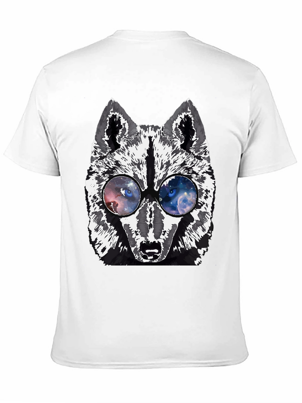 Wolf Galaxy Eyes Black T-Shirt