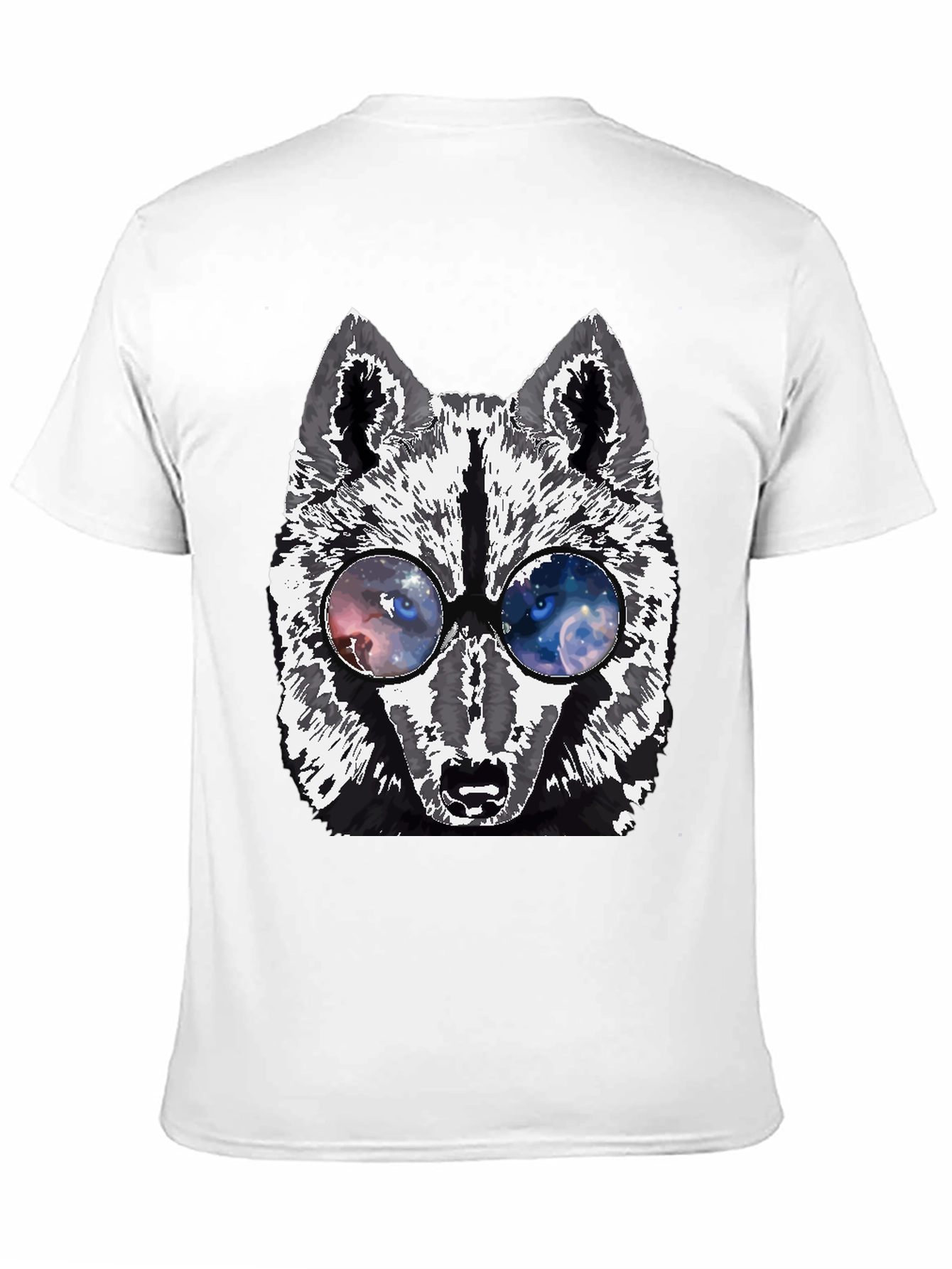 Wolf Galaxy Eyes Black T-Shirt