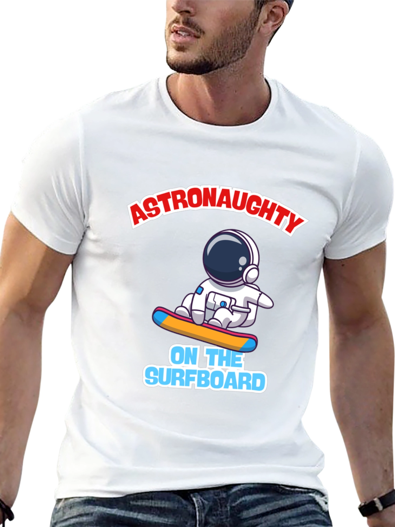 Astronaut Surfing T-Shirt - Black Graphic Tee
