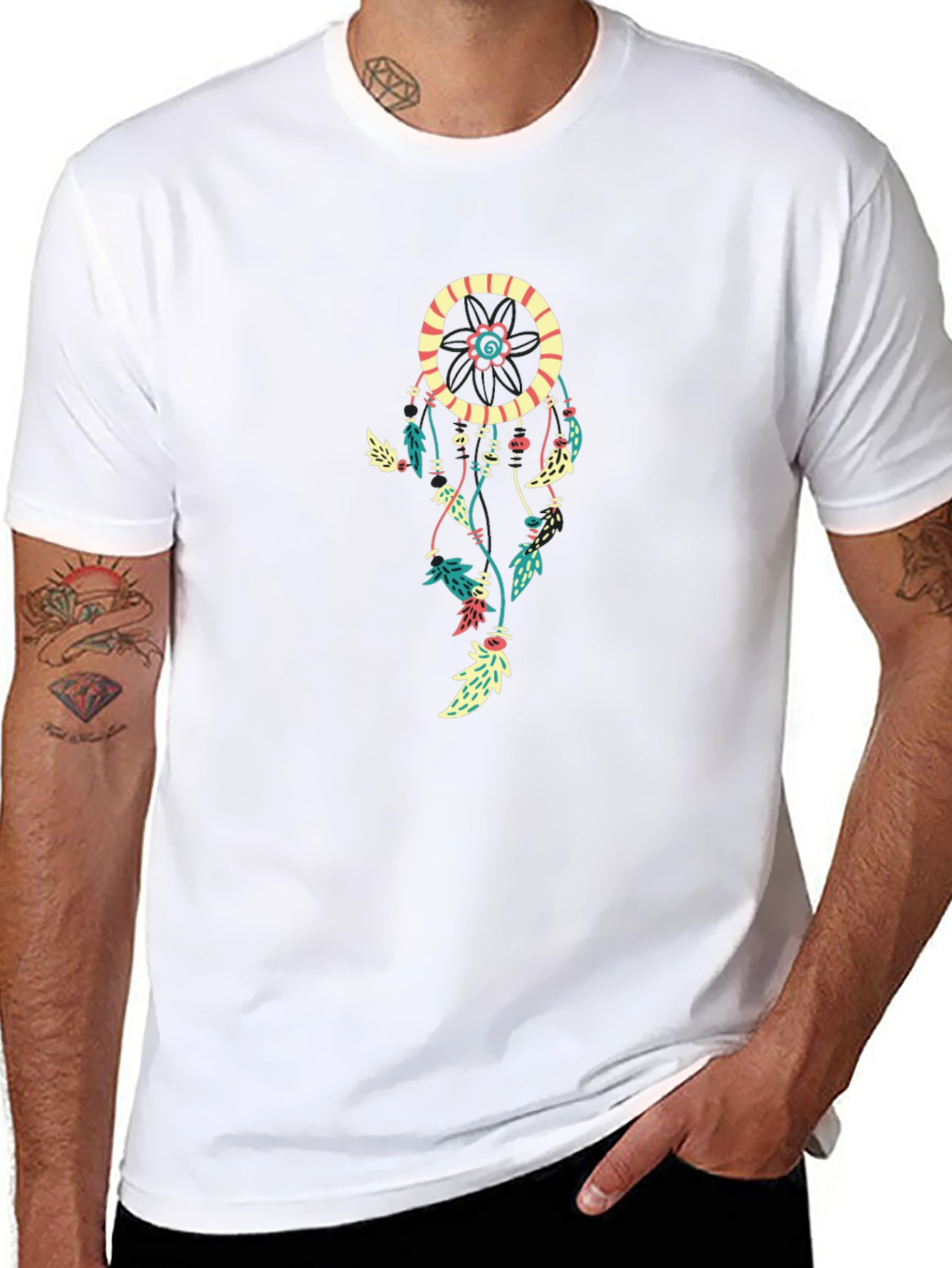 Dreamcatcher Graphic Print Black T-Shirt