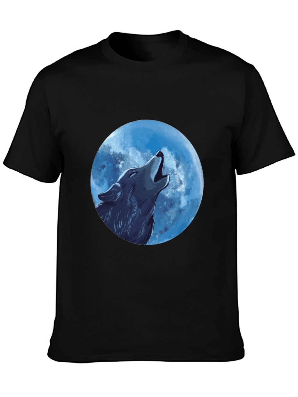 Wolf Moon Graphic T-Shirt - Black