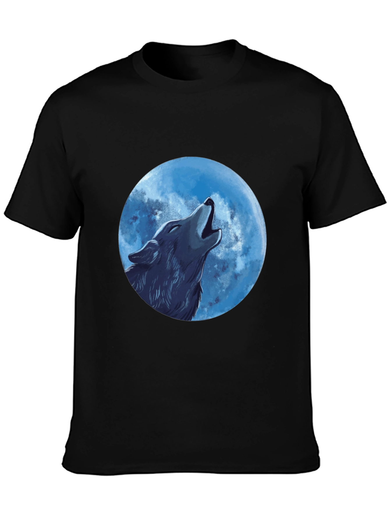 Wolf Moon Graphic T-Shirt - Black