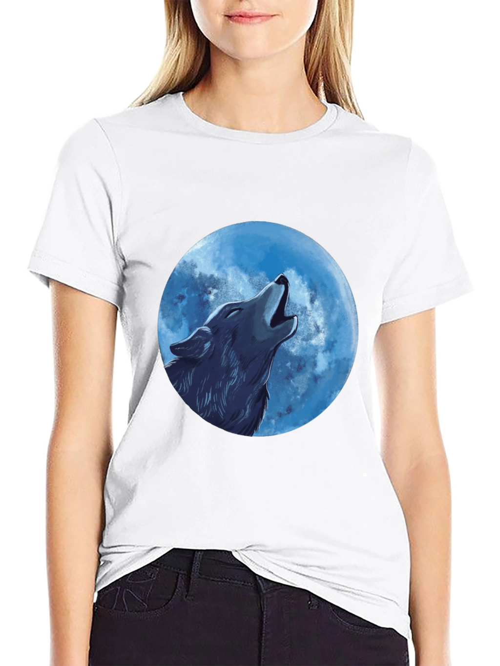 Wolf Moon Graphic T-Shirt - Black