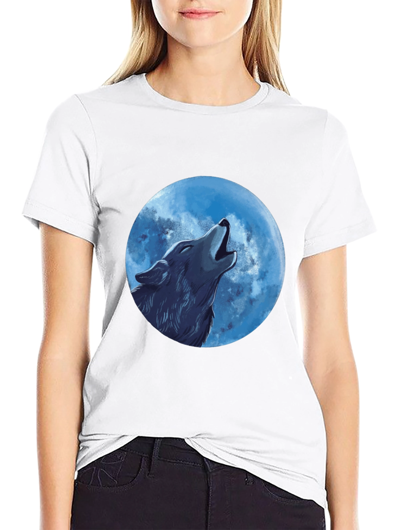 Wolf Moon Graphic T-Shirt - Black