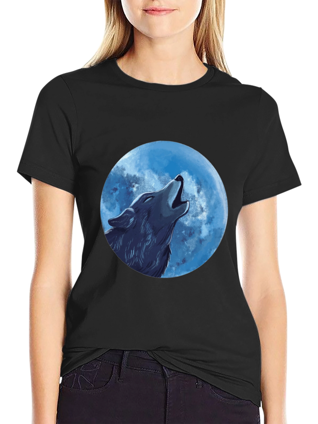 Wolf Moon Graphic T-Shirt - Black