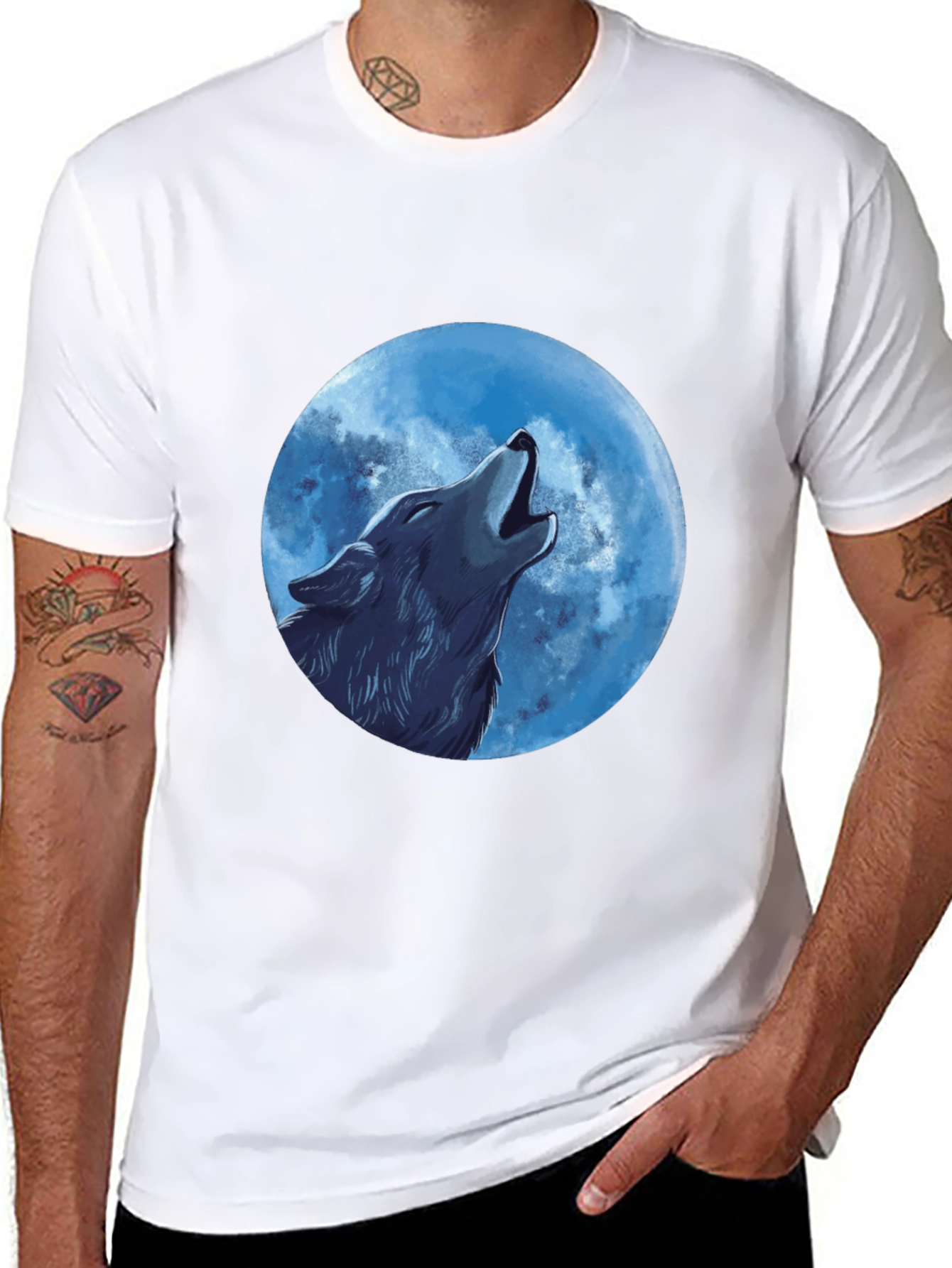 Wolf Moon Graphic T-Shirt - Black