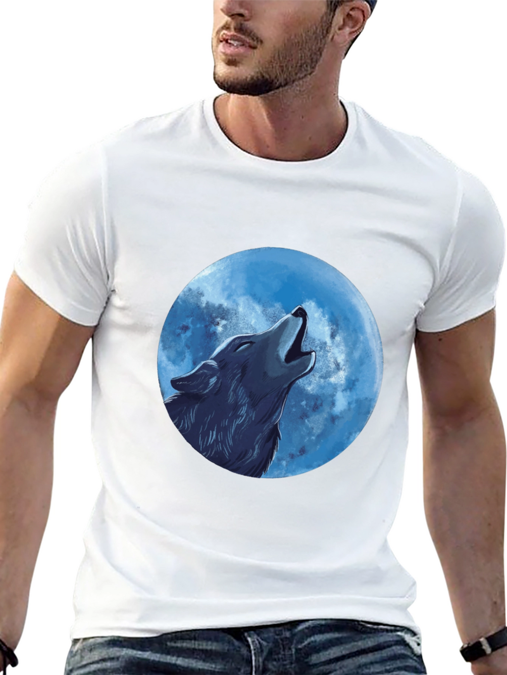 Wolf Moon Graphic T-Shirt - Black