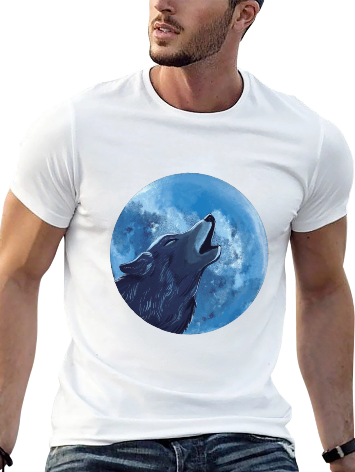 Wolf Moon Graphic T-Shirt - Black