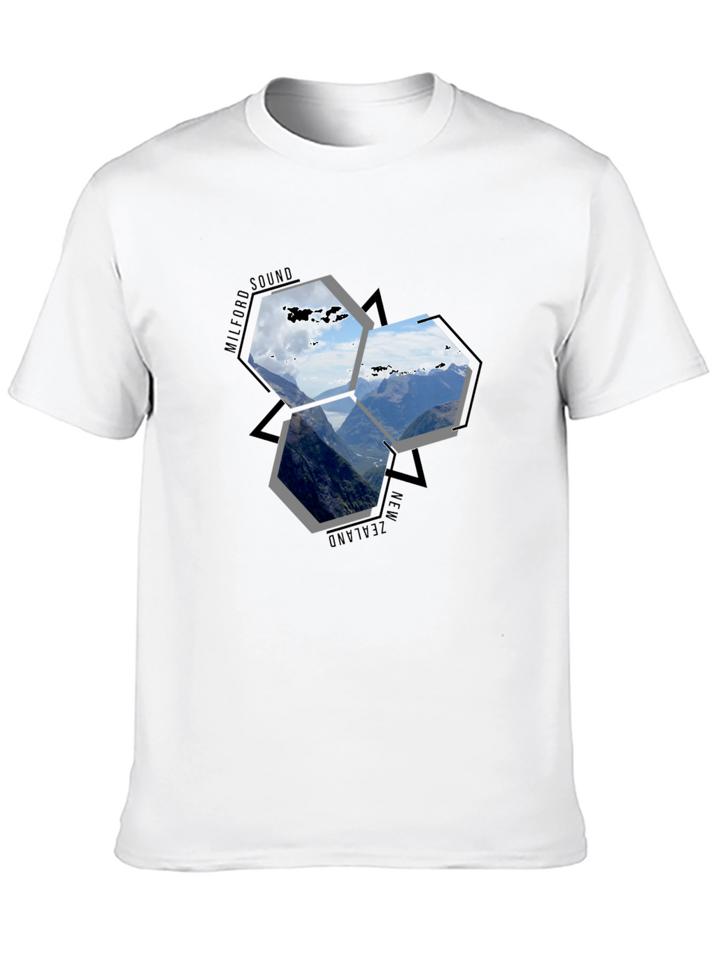 Milford Sound NZ Hexagon T-Shirt