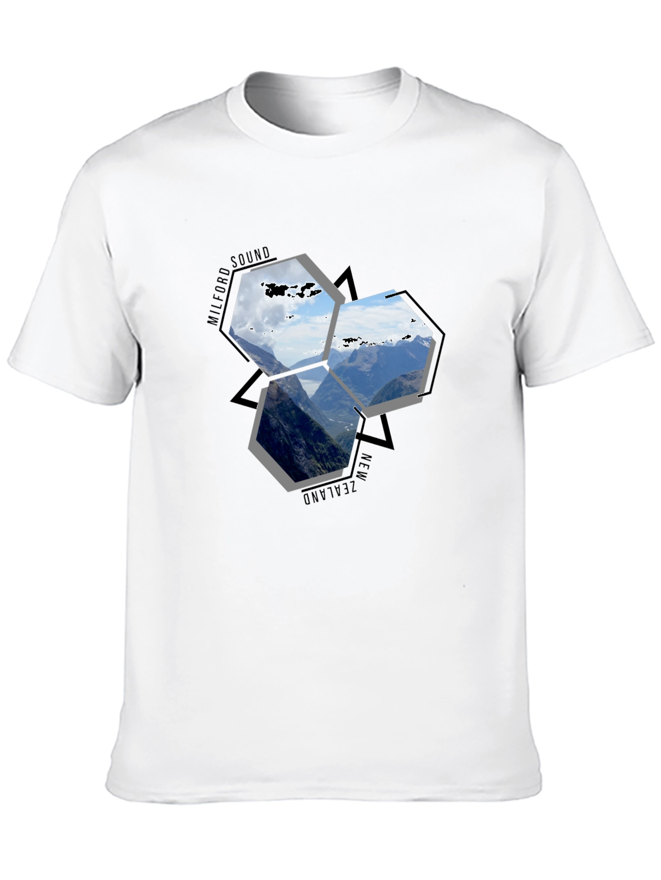 Milford Sound NZ Hexagon T-Shirt