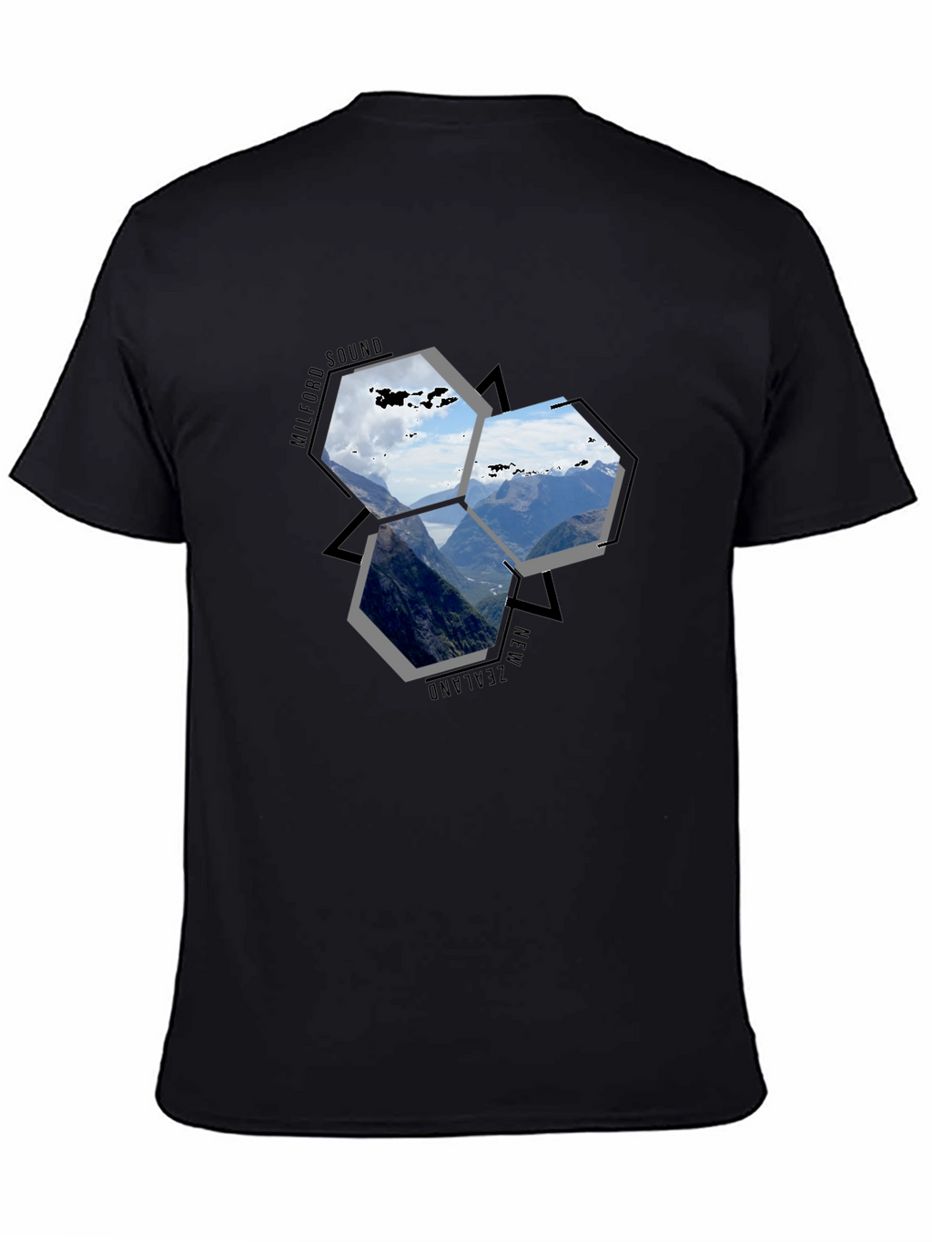 Milford Sound NZ Hexagon T-Shirt