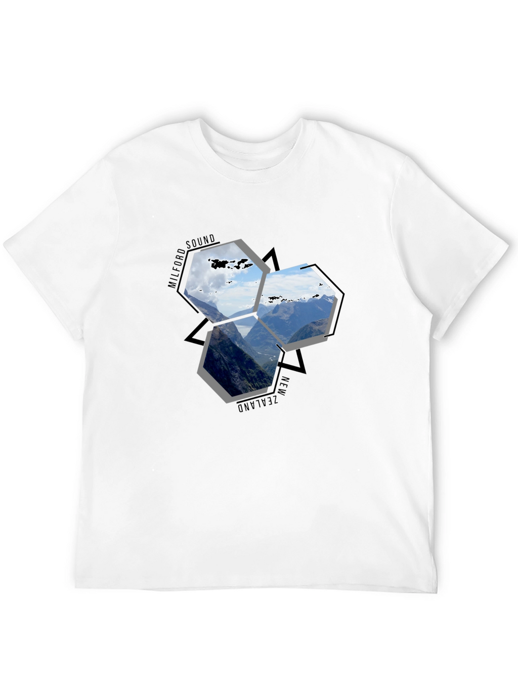 Milford Sound NZ Hexagon T-Shirt