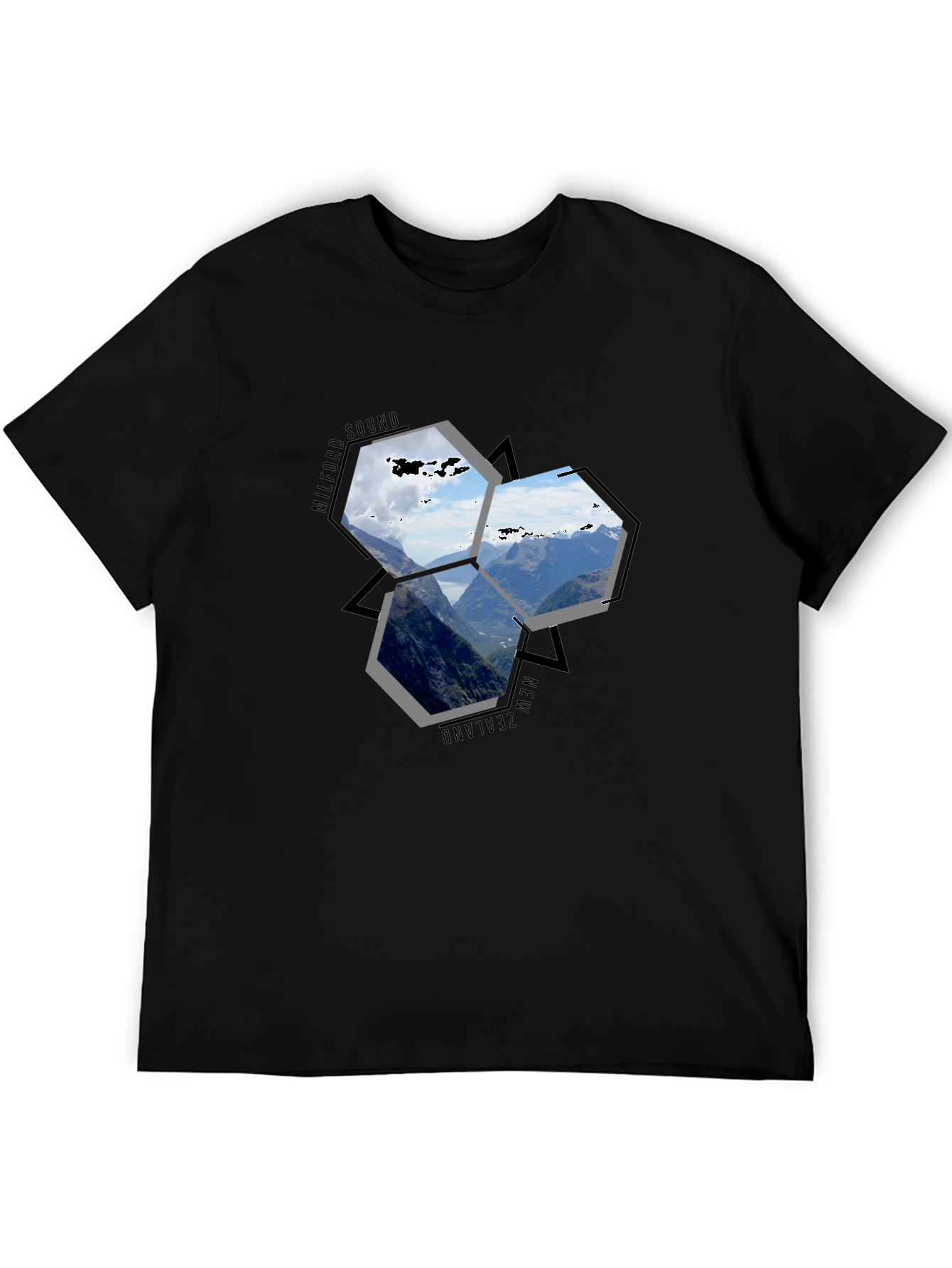 Milford Sound NZ Hexagon T-Shirt
