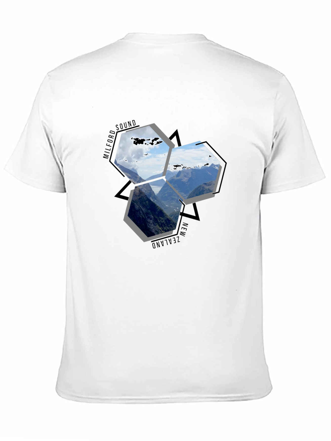 Milford Sound NZ Hexagon T-Shirt
