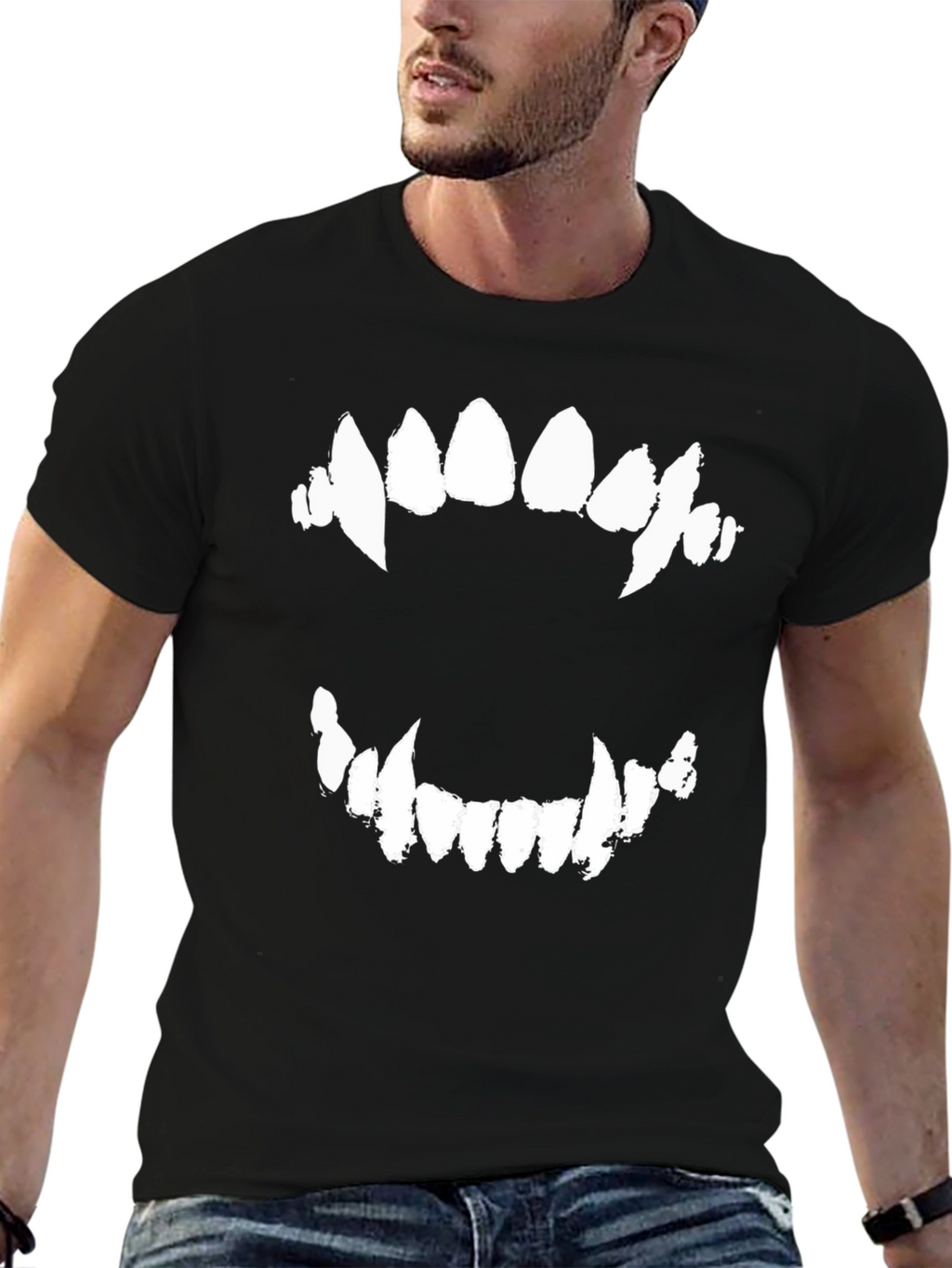 Mens Black Fang Graphic Tee