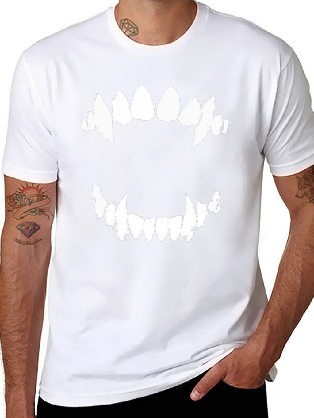 Mens Black Fang Graphic Tee