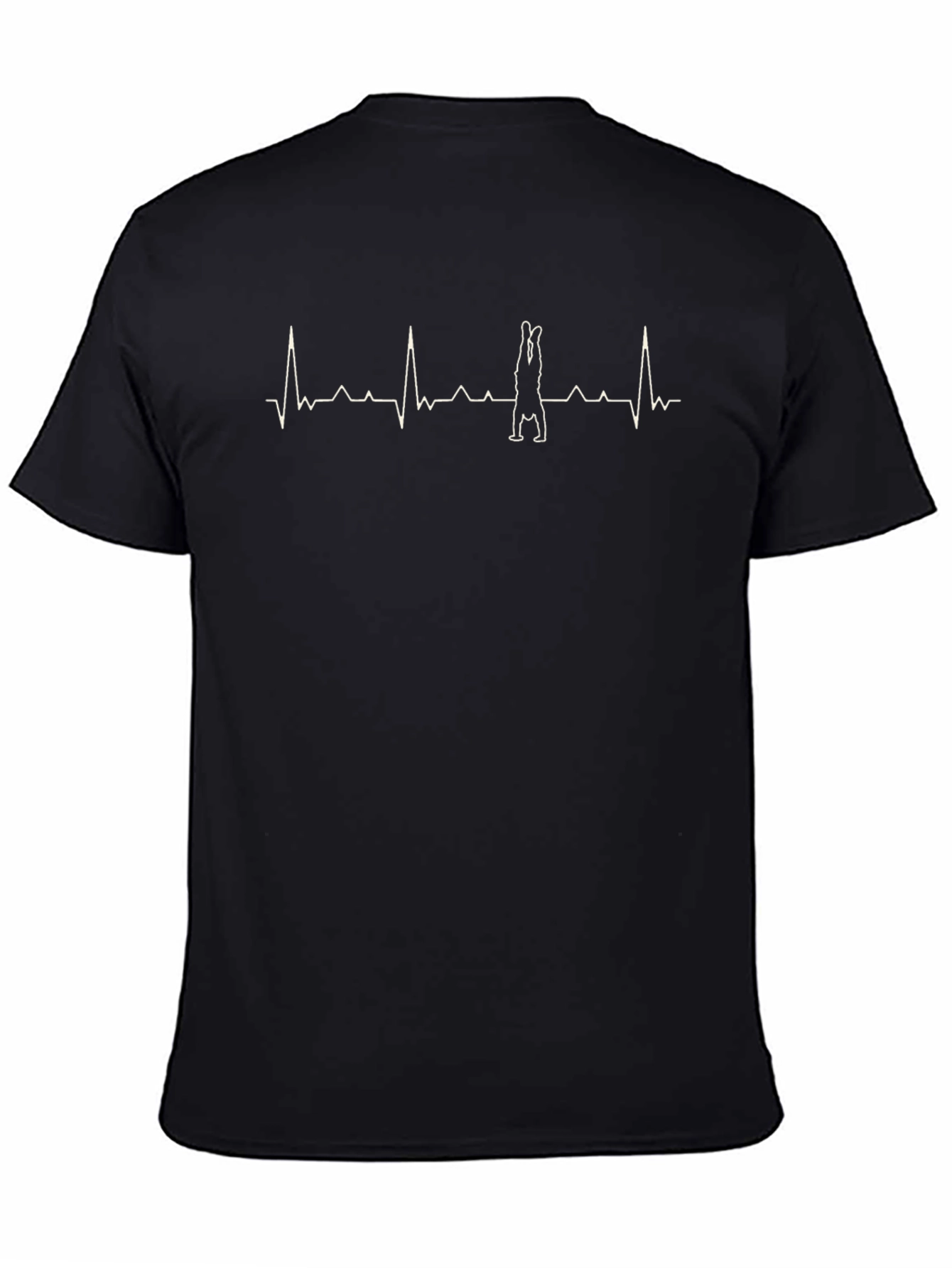Yoga Handstand Heartbeat Graphic Tee - Black