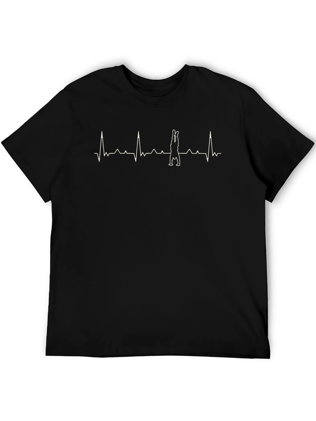 Yoga Handstand Heartbeat Graphic Tee - Black