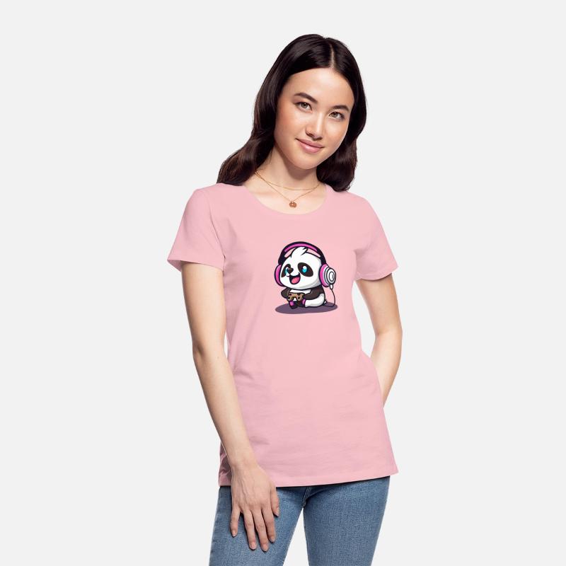Panda Gamer fun with controller and headset