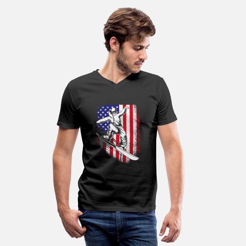 Patriotic Snowboarder American Flag Snowboarding