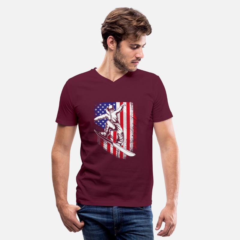 Patriotic Snowboarder American Flag Snowboarding