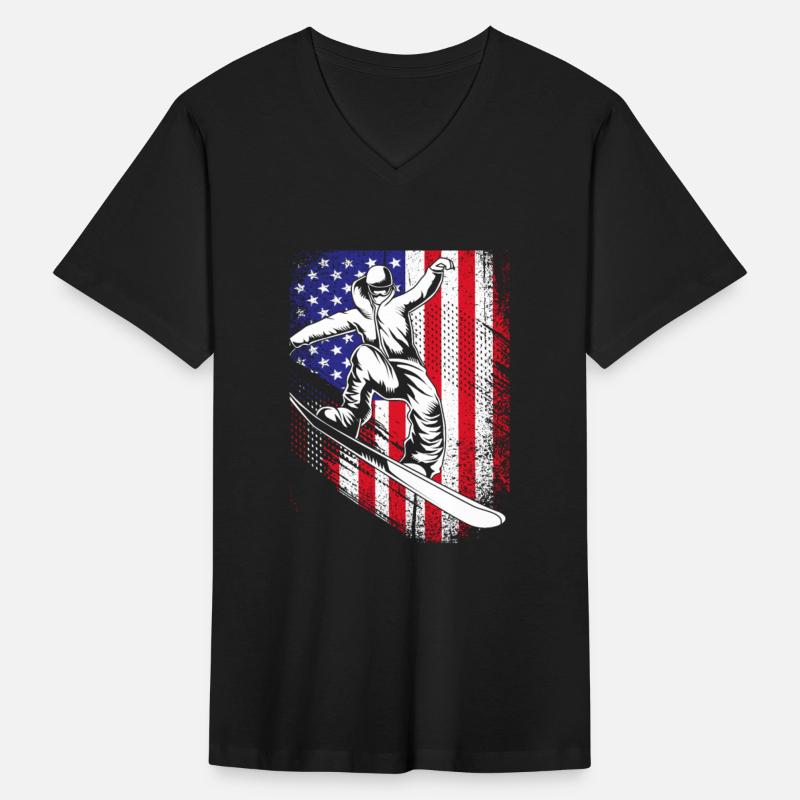 Patriotic Snowboarder American Flag Snowboarding