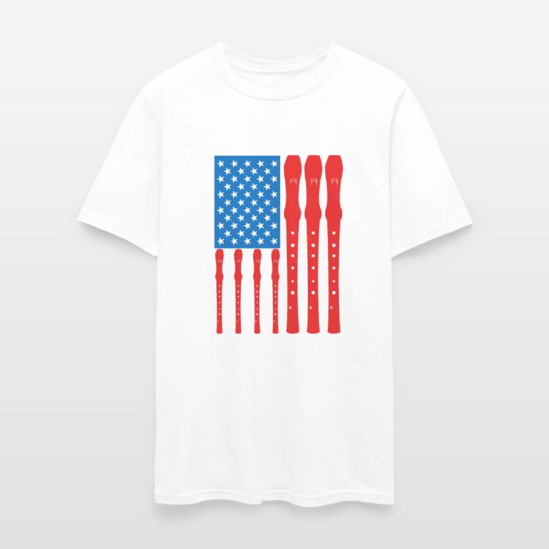 Patriotic US Flute Player