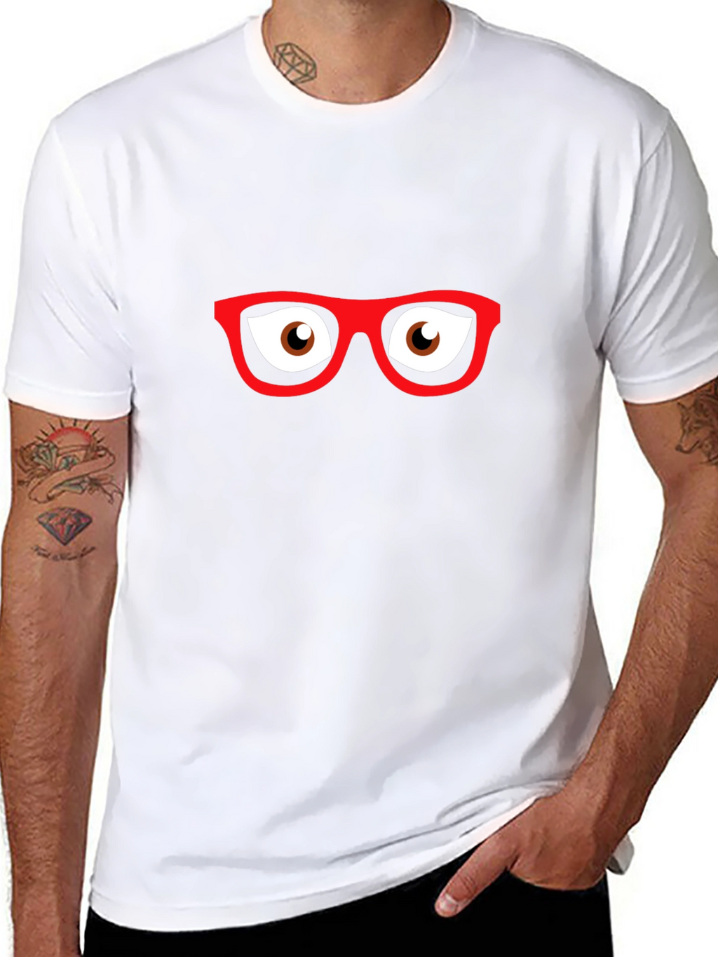 Funny Eyeglasses Graphic Black T-Shirt