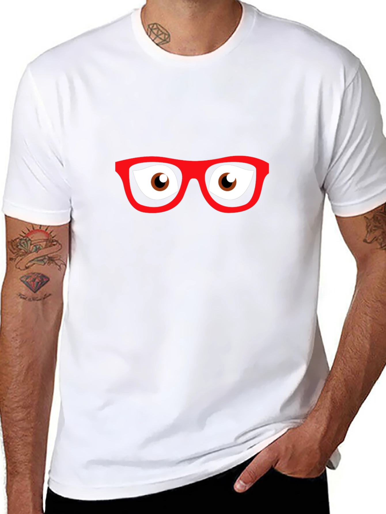 Funny Eyeglasses Graphic Black T-Shirt