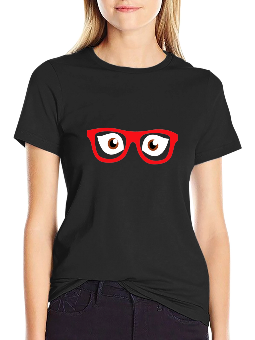 Funny Eyeglasses Graphic Black T-Shirt