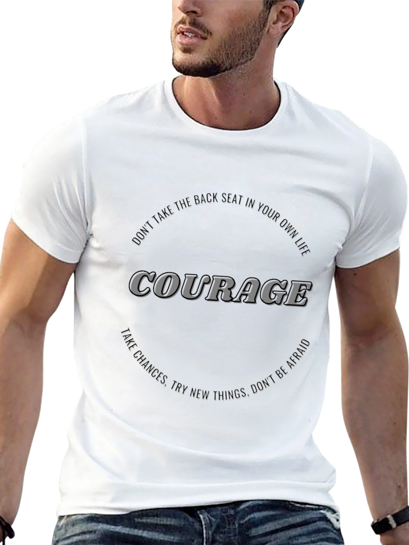 Courage Graphic T-Shirt - Motivational Black Tee