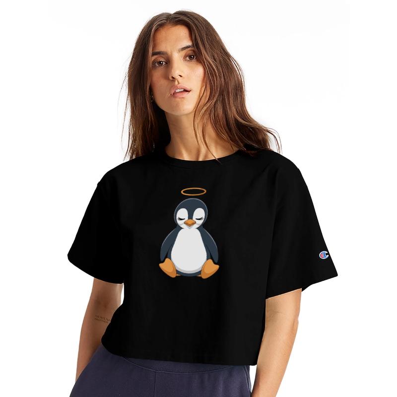 Peaceful Penguin with Halo Design