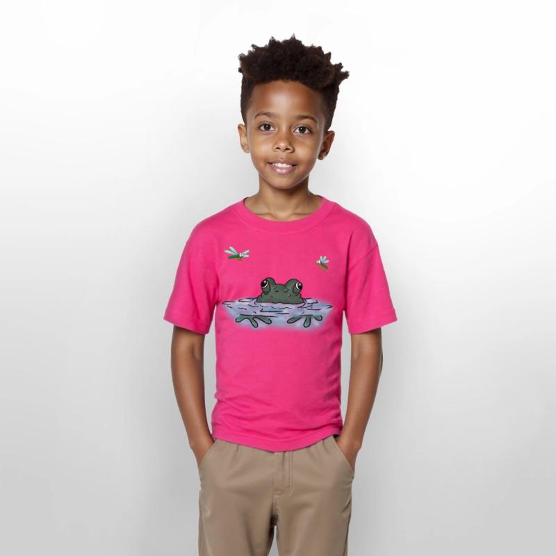 Peepin Frog on Lake - Kids Shirt Designs