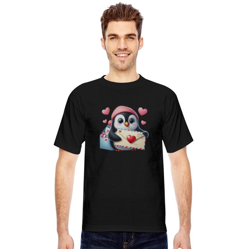 Penguin Valentine Mail with Heart