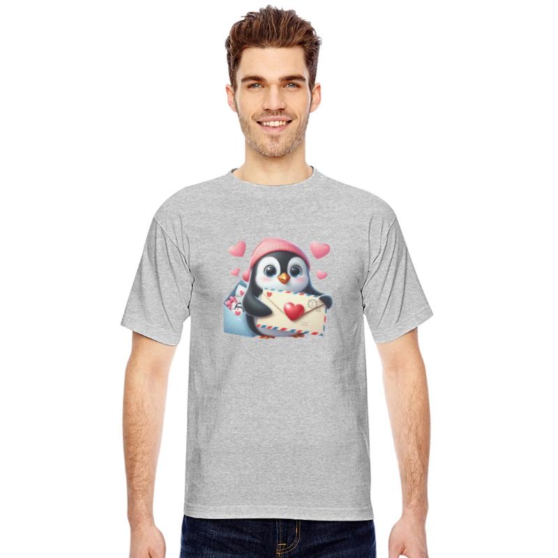 Penguin Valentine Mail with Heart