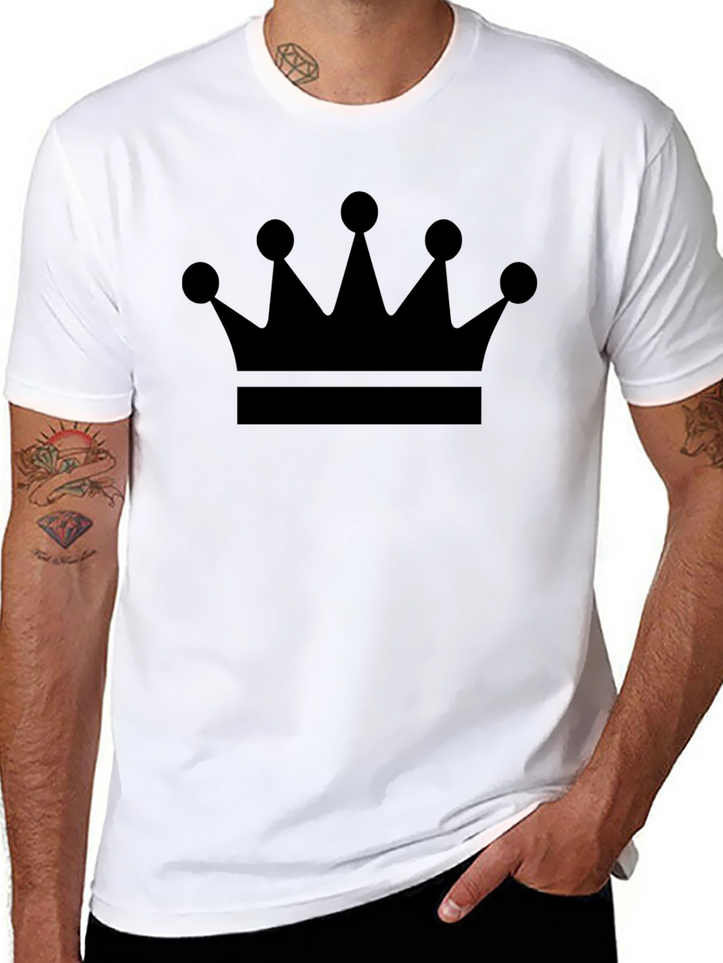 Crown Graphic Print Mens Black T-Shirt